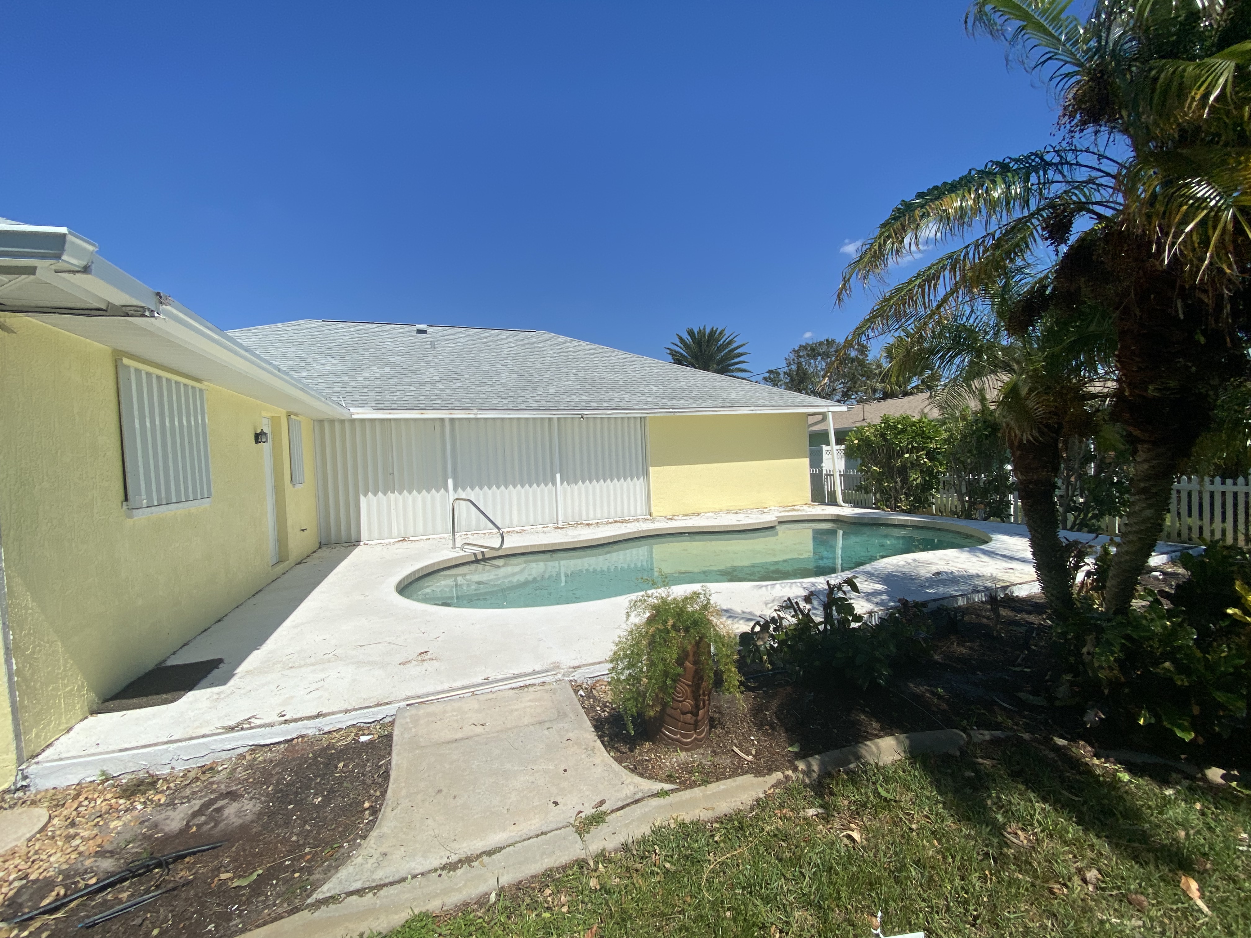 After — pool enclosure removed